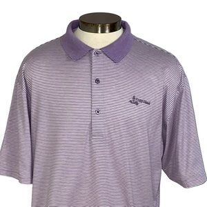 Divots Golf XL purple and white striped Shirt Fripp Island